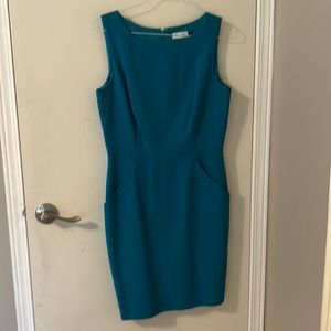 sleeveless aqua CK dress